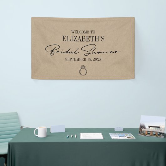 Rustic Kraft Modern Script Vrijgezellenfeest Welko Spandoek (Beurs)