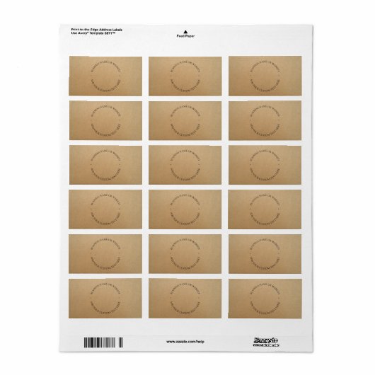 Rustic Kraft Modern Stijlvol Professioneel Etiket (Full Sheet)