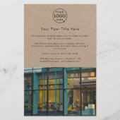 Rustic Kraft | Moderne Foto Business Logo Flyer (Voorkant)