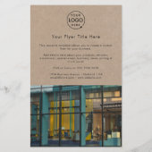 Rustic Kraft | Moderne Foto Business Logo Flyer (Achterkant)