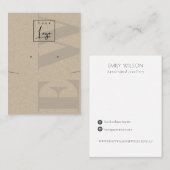 Rustic Kraft Monogram Stud Oorkoningsscherm Logo Visitekaartje (Voorkant / Achterkant)