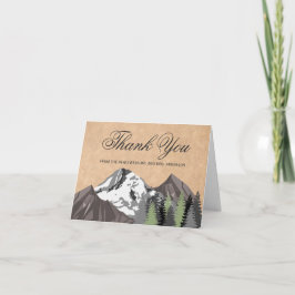 Rustic Kraft Mountain Forest Weddenschap Bedankkaart