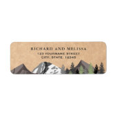 Rustic Kraft Mountain Forest Wedding Etiket (Voorkant)