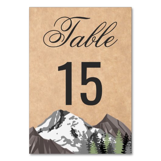 Rustic Kraft Mountain Forest Wedding Kaart (Voorkant)