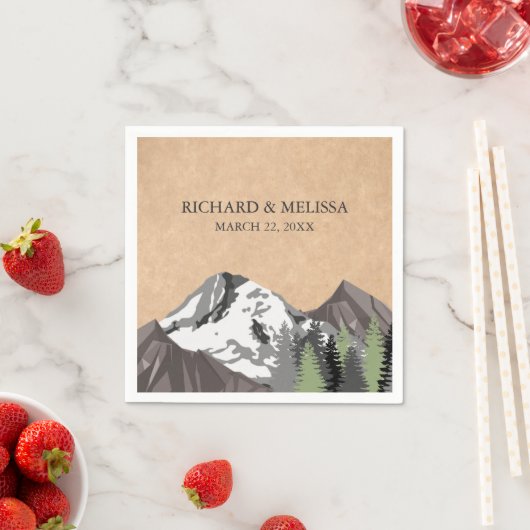 Rustic Kraft Mountain Forest Wedding Servet (Insitu)