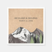 Rustic Kraft Mountain Forest Wedding Servet (Voorkant)