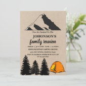 Rustic Kraft Mountains Camping Family Reunion Kaart (Staand voorkant)