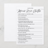 Rustic Kraft Movie Love citeert Vrijgezellenfeest Informatiekaartje (Voorkant / Achterkant)