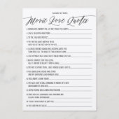 Rustic Kraft Movie Love citeert Vrijgezellenfeest Informatiekaartje (Voorkant)