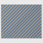 Rustic Kraft Navy White Wide Stripe Vakantie Cadeaupapier (Vlak)