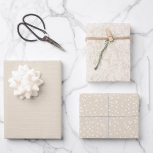 Rustic Kraft Neutral Beige Ivoor Modern Minimalist Inpakpapier Vel