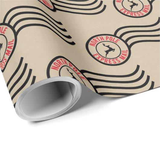 Rustic Kraft Noordpool Levering gestempeld Cadeaupapier (Rol Hoek)