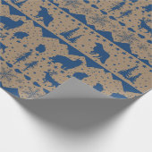 Rustic Kraft Nordic Sweater Blue Winter Animals Cadeaupapier (Hoek)