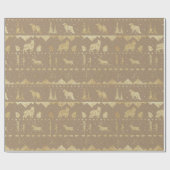Rustic Kraft Nordic Sweater Gold Winter Animals Cadeaupapier (Vlak)
