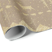 Rustic Kraft Nordic Sweater Gold Winter Animals Cadeaupapier (Rol Hoek)