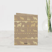 Rustic Kraft Nordic Sweater Gold Winter Animals Feestdagen Kaart (Achterkant)