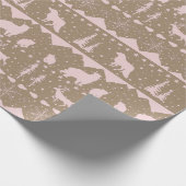 Rustic Kraft Nordic Sweater Pink Winter Animals Cadeaupapier (Hoek)