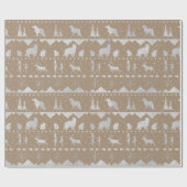 Rustic Kraft Nordic Sweater Silver Winter Animals Cadeaupapier (Vlak)