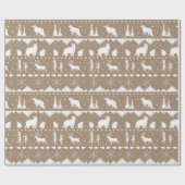 Rustic Kraft Nordic Sweater White Winter Animals Cadeaupapier (Vlak)