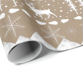 Rustic Kraft Nordic Sweater White Winter Animals Cadeaupapier (Rol Hoek)