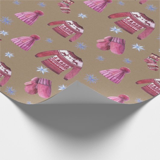 Rustic Kraft Nordic Sweaters Socks Petten & Mitts Cadeaupapier (Hoek)