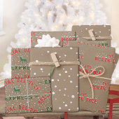 Rustic Kraft North Pole Speciale levering Naam toe Inpakpapier Vel