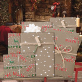 Rustic Kraft North Pole Speciale levering Naam toe Inpakpapier Vel