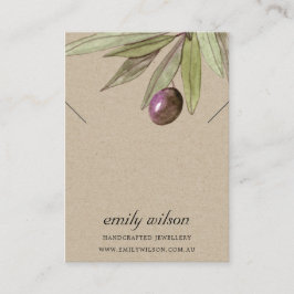 RUSTIC KRAFT OLIVE FAUNA KETTING BRACELET DISPLAY VISITEKAARTJE