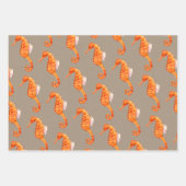 Rustic Kraft Onderwater Kleurrijke Zeeen Paarden Inpakpapier Vel (Voorkant 2)