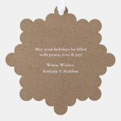 Rustic Kraft onze eerste kerstpaar foto Ornament Kaart (Achterkant)