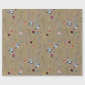 Rustic Kraft Paars Martins Birds Winter Garden Cadeaupapier (Vlak)