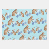 Rustic Kraft Paashaas Delen Paaseieren Hunt Inpakpapier Vel (Voorkant)