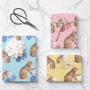 Rustic Kraft Paashaas Delen Paaseieren Hunt Inpakpapier Vel