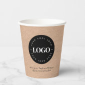 Rustic Kraft Pape, rondom Circle Custom Company Lo Papieren Bekers (Voorkant)