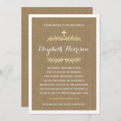 Rustic Kraft Paper | Baptisme/Christening Kaart (Voorkant / Achterkant)