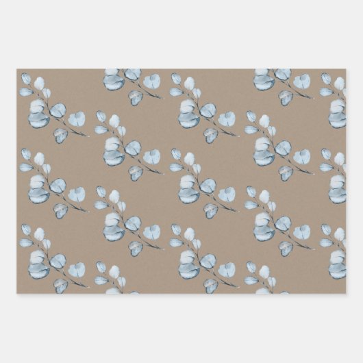 Rustic Kraft Paper Blue Eucalyptus Sprigs (Voorkant)