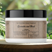 Rustic kraft paper body butter cosmetics jar label waterfles etiket