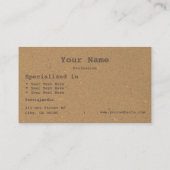Rustic Kraft Paper  Brown Classic met Logo Visitekaartje (Achterkant)