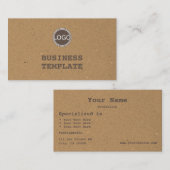 Rustic Kraft Paper  Brown Classic met Logo Visitekaartje (Voorkant / Achterkant)