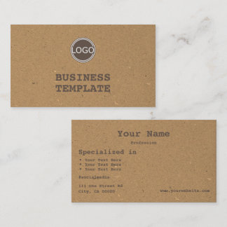 Rustic Kraft Paper Brown Classic met Logo Visitekaartje