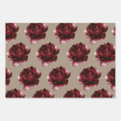 Rustic Kraft Paper Burgundy Red Peonies (Voorkant 3)