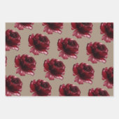 Rustic Kraft Paper Burgundy Red Peonies (Voorkant)