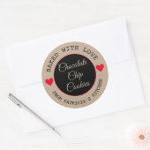 Rustic Kraft Paper Choco Cookies met liefde Ronde Sticker (Envelop)