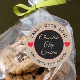 Rustic Kraft Paper Choco Cookies met liefde Ronde Sticker