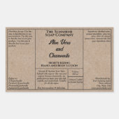 Rustic kraft paper cosmetics bottle label  (Voorkant)