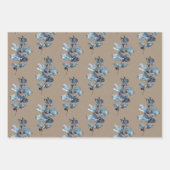 Rustic Kraft Paper Dusty Blue Flower Petals (Voorkant 3)