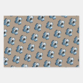 Rustic Kraft Paper Dusty Blue Flower Petals (Voorkant)