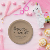 Rustic Kraft Paper for ever we Script Wedding doen Papieren Bordje (Feest)