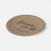Rustic Kraft Paper for ever we Script Wedding doen Papieren Bordje (Gekanteld)