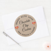 Rustic Kraft Paper gepoetst met Love Homemade Cook Ronde Sticker (Envelop)